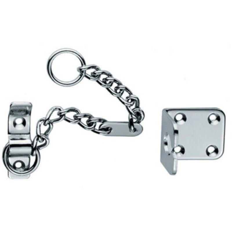 Image of Loops Heavy Duty Door Security Chain 195.5mm Length Polished Chrome Door Restrictor Multi