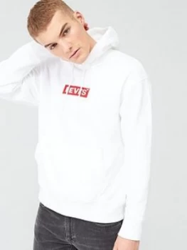 Image of Levis Boxtab Logo Relaxed Graphic Overhead Hoodie - White