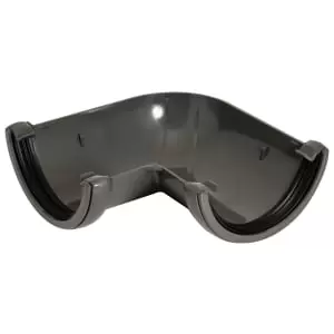 Image of FloPlast 112mm Round Line Gutter 90° Angle - Anthracite Grey