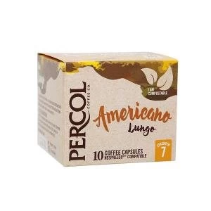 Image of Percol Americano Lungo Capsules Coffee Strength 7 Pack of 10 Capsules
