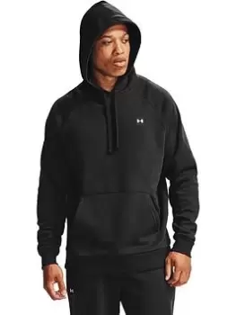 Image of Under Armour Training Plus Size Rival Fleece Hoodie - Black/White, Size 3XL, Men