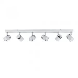 Image of Rosie 6 Way Eyeball Spotlight Bar in White and Chrome