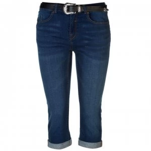 Image of SoulCal Belted Cropped Jeans Ladies - Mid Wash