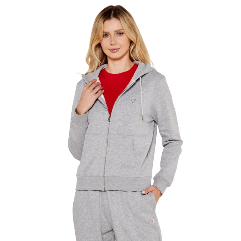 Image of Guess Hooded jacket with mini triangle For Her Guess Gris Female XS