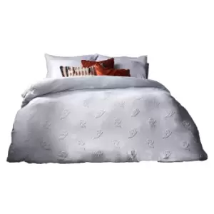 Image of The Linen Yard Ghost Tufted Halloween Duvet Cover Set (King) (White)
