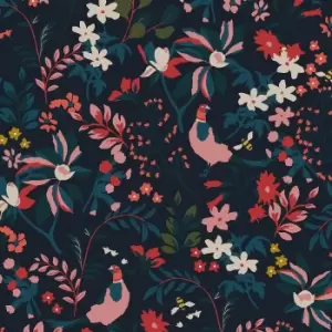 Image of Joules Fields Edge Floral French Navy Wallpaper