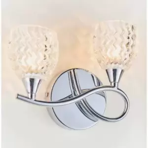 Image of Ensora Lighting Boyer 2 Light Wall Light - Chrome