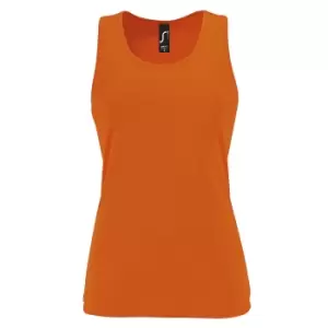 Image of SOLS Womens/Ladies Sporty Performance Sleeveless Tank Top (M) (Neon Orange)