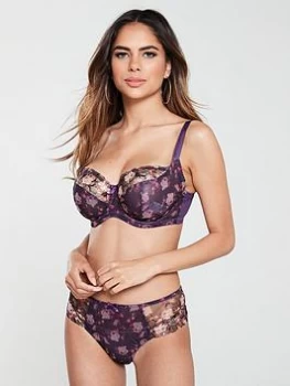 Image of Panache Tiana Balconette Bra - Purple Floral, Purple Floral, Size 30Ff, Women