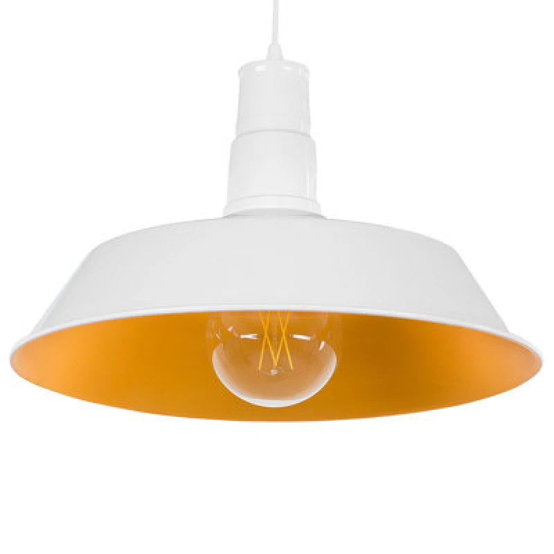 Image of Beliani Pendant Lamp Bayou Metal White