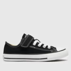 Image of Converse Black & White Lo 1v Easy-on Junior Trainers