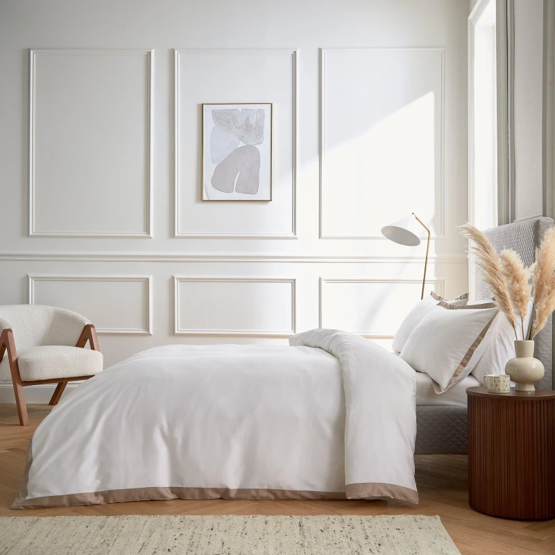 Image of Bedeck of Belfast Olenna Duvet Cover Set - Beige Beige Double