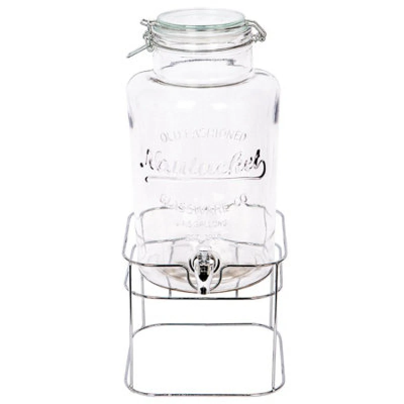 Image of Rink Drink Glass Drinks Dispenser with Tap & Chrome Stand 6.5L Silver unisex