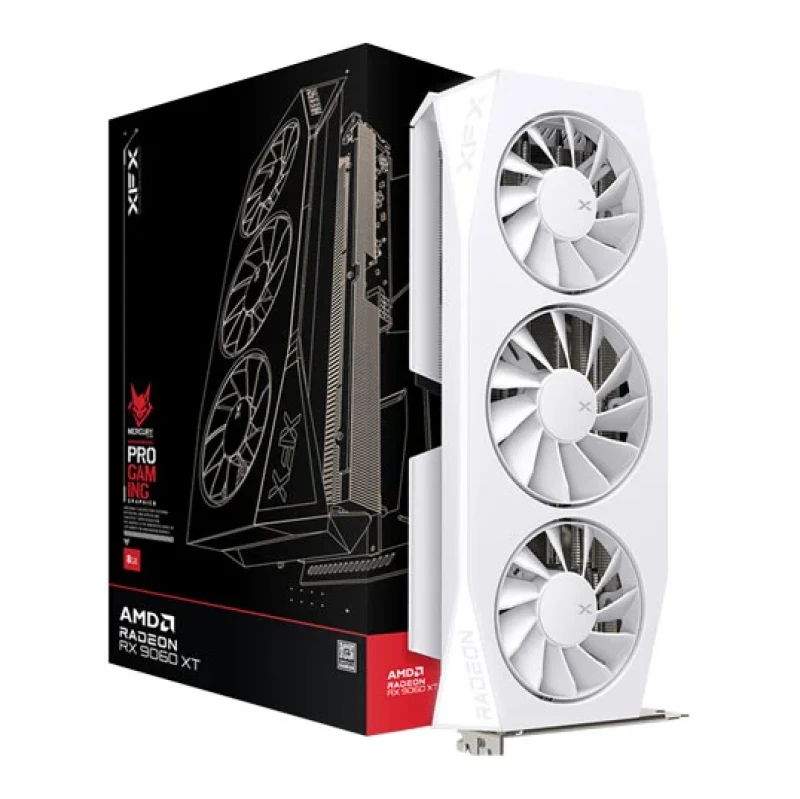 Image of XFX Mercury AMD Radeon RX 9060XT OC 16GB White Gaming Graphics Card - RX-96TMERCW9