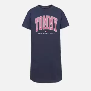Image of Tommy Hilfiger Girls Bold Varsity T-Shirt Dress - Twilight Navy - 14 Years