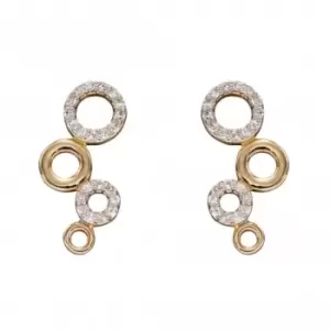 Image of 9ct Diamond Bubble Yellow Gold Earrings GE2354