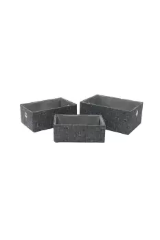 Image of Shadow Rectangular Fabric Storage Baskets Set of 3