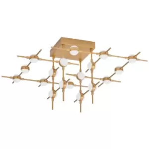 Image of Netlighting Merano Alaska 18 Light Integrated LED Semi Flush Light Gold Metal Le