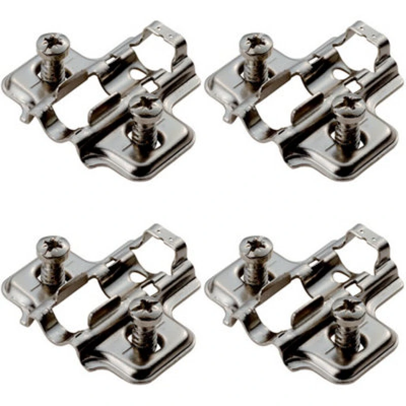 Image of Loops 4x 2mm Mounting Plate for Soft Close Hinges with Euro Screw Bright Zinc Plated Multi