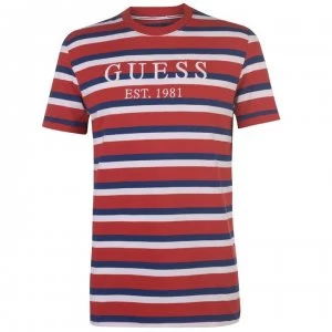 Image of Guess Harry Short Sleeve T Shirt - Red/Wht/Blue