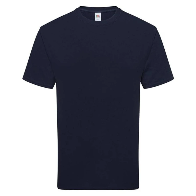 Image of Fruit Of The Loom Fruit of the Loom Men Cotton T-Shirt in Mid Navy Size: 2X-large Mid Navy XXL Male 5063693930424