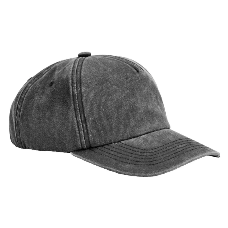 Image of Beechfield Mens Relaxed Vintage Baseball Cap in Dark Grey Dark Grey Male One Size