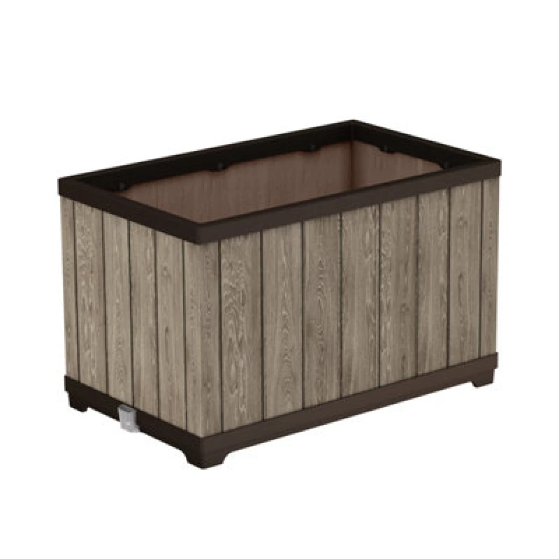 Image of Keter Deco Rectangle Planter, Brown 262200