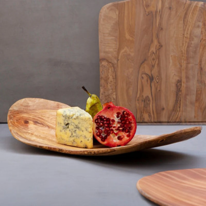 Image of Premier Housewares Kora Olive Wood Fruit Tray, Rich Graining Brown