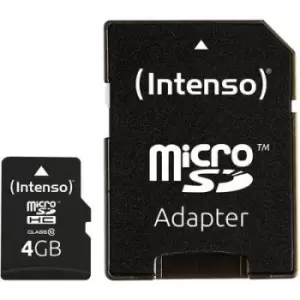 Image of Intenso High Performance microSDHC card 4GB Class 10 incl. SD adapter