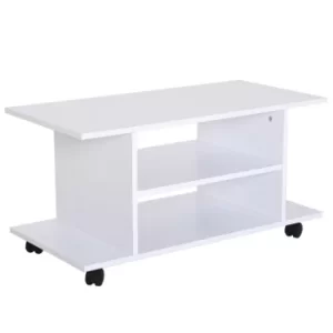 Image of HOMCOM TV Stand W/ Shelves -White