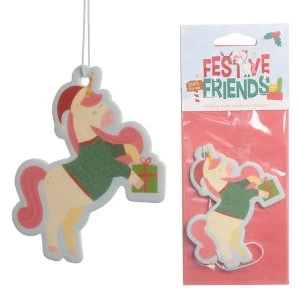 Image of Christmas Cookie Festive Friends Unicorn (Pack Of 6) Air Freshener