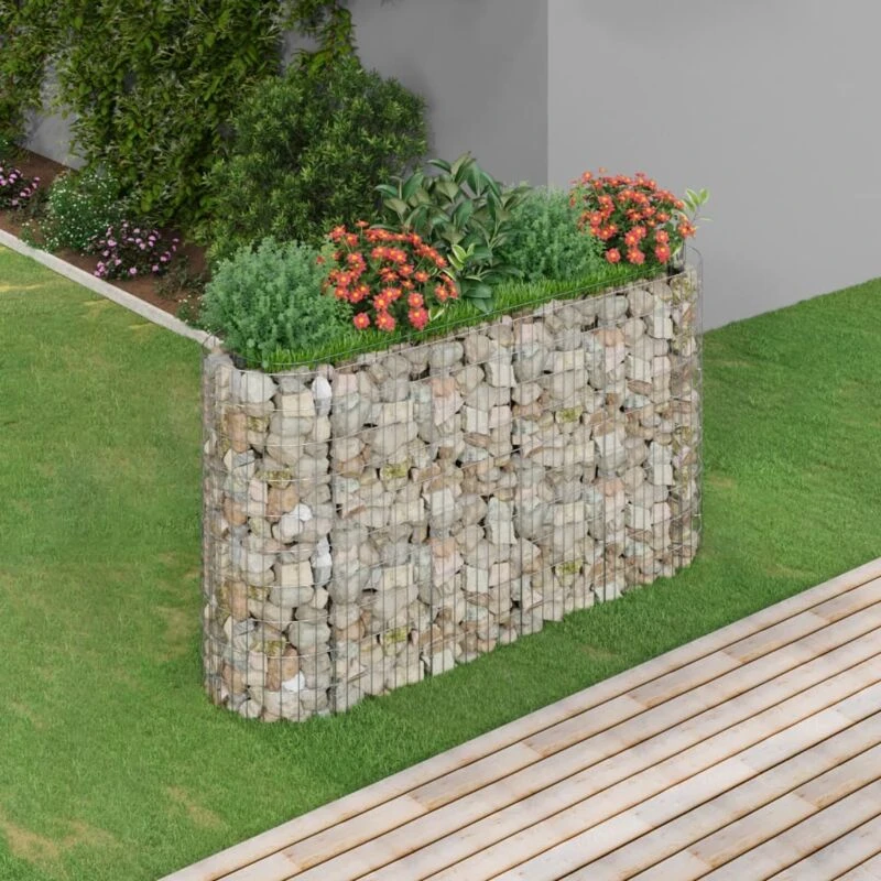 Image of vidaXL Gabion Raised Bed Galvanised Iron 190x50x100 cm, Silver 152033