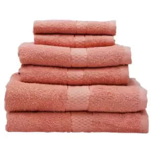 Image of Interiors by PH Thread & Loom 6pc Peach Pink Towel Set