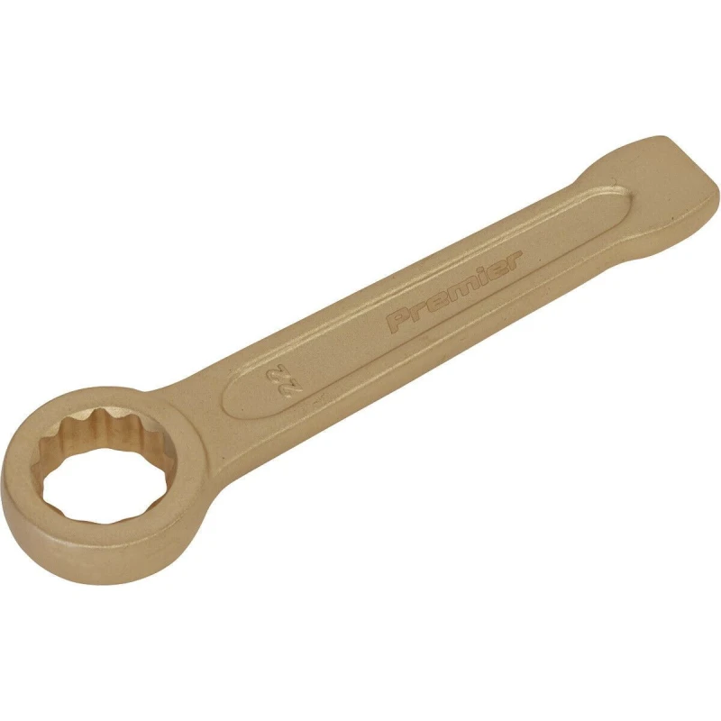 Image of Loops 22mm Ring End Slogging Spanner - Non-Sparking - Short Profile Striking End Multi