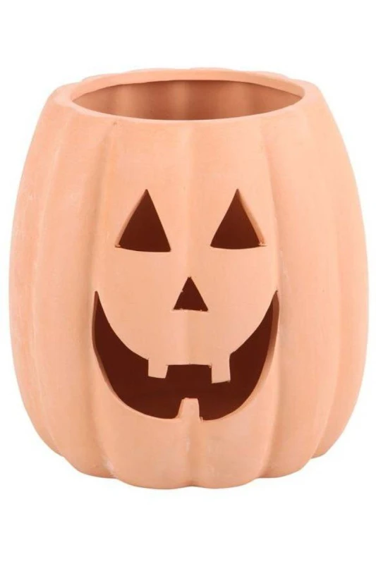 Image of KDMD 25cm Terracotta Cut Out Pumpkin Decoration Coral