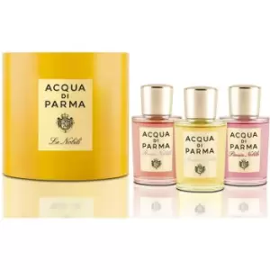 Image of Acqua di Parma Le Nobili Gift Set 20ml Magnolia Nobile Eau de Parfum + 20ml Rosa Nobile Eau de Parfum + 20ml Peonia Nobile EDP