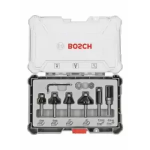 Image of Edge and edge milling cutter set, 8mm shank, 6-part Bosch Accessories 2607017469