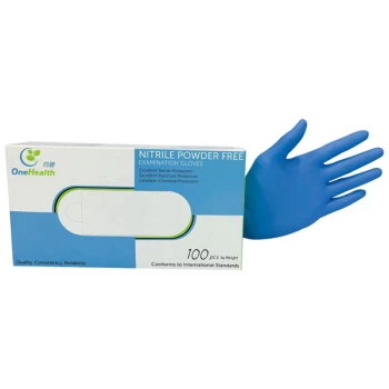 Image of One Health GL-SM14 Disposable Nitrile Powder Free Gloves - Small -...