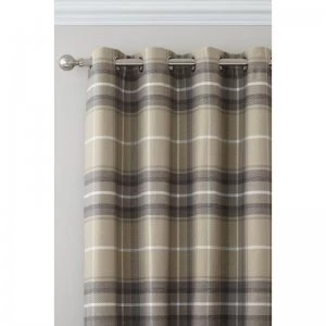 Image of Brushed Heritage Check Lined Eyelet Curtains