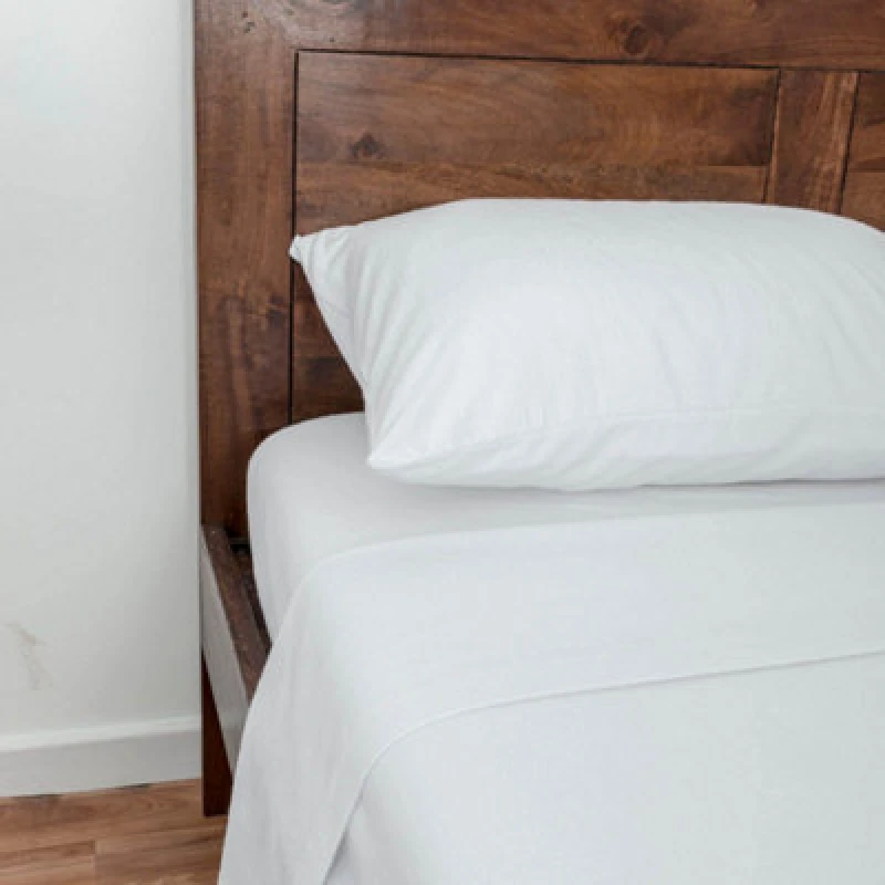 Image of Homescapes White Luxury Brushed Cotton Flannelette Flat Sheet 100% Cotton, King