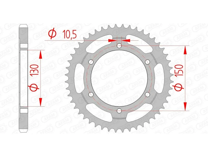 Image of AFAM Steel Standard Rear Sprocket 10502 - 525