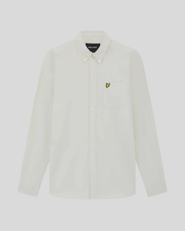 Image of Lyle & Scott Mens Cotton Button Down Oxford Shirt in Grey