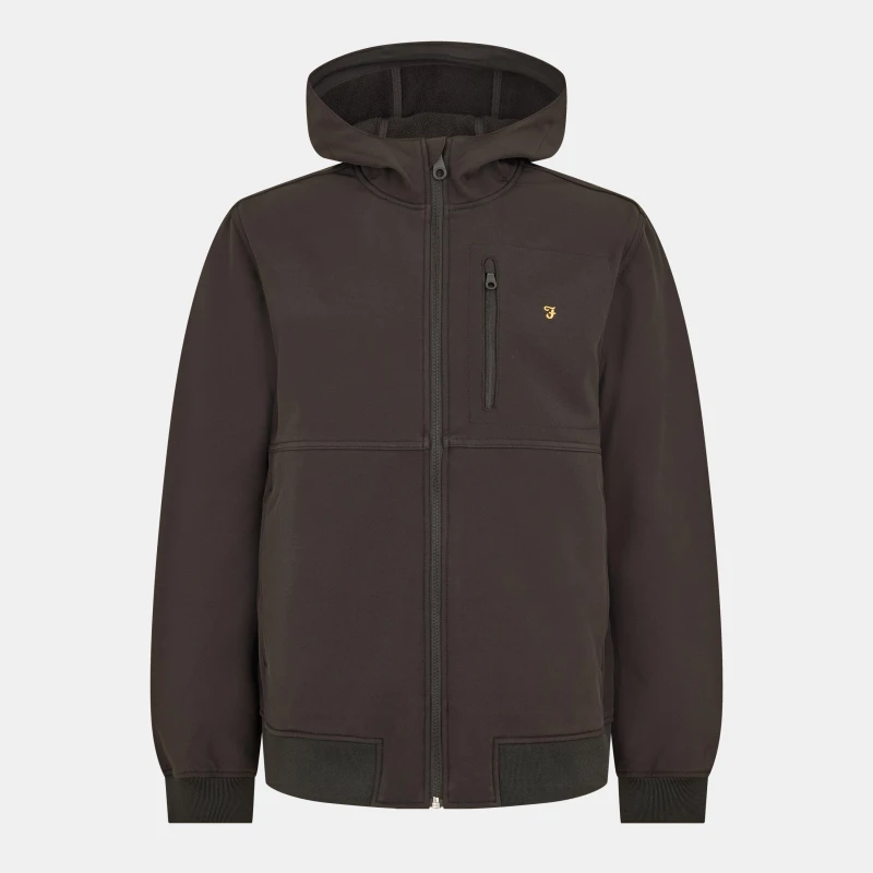 Image of Farah Mens Rudd Softshell Windproof Windbreaker Black male X Small