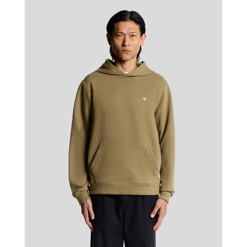 Image of Lyle and Scott Diagonal Weave Hoodie Green male XS