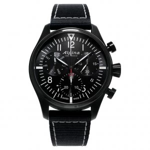 Image of Alpina Startimer Pilot Mens Black Nylon Strap Watch