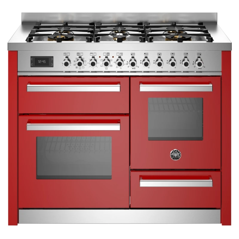 Image of Bertazzoni PRO116L3EROT 110cm Professional XG Dual Fuel Range Cooker - RED PRO116L3EROT