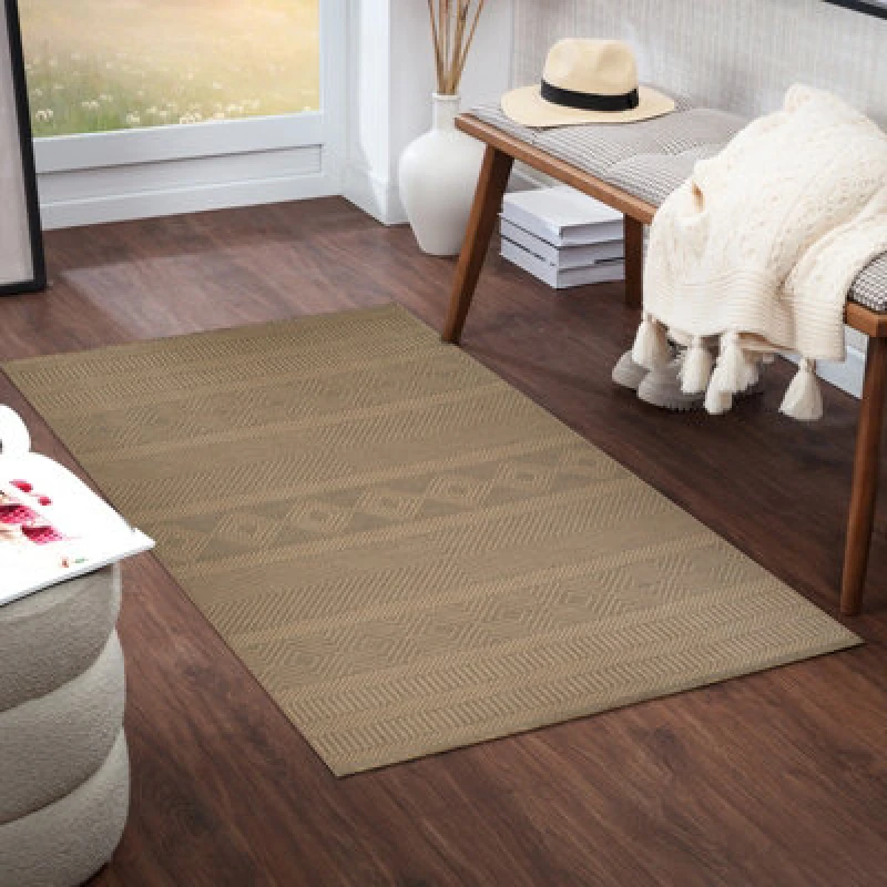 Image of Livabliss Cottage Tan Machine Washable Jute Mythri Runner Rug 79 X 152cm - Easy Care, Non Shedding, Ideal For Living Room & Bedroom
