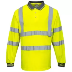 Image of S277YERXL - sz xl Hi-Vis Long Sleeved Polo - Yellow - Yellow - Portwest