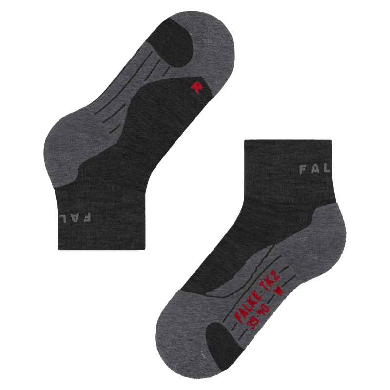 Image of Womens short socks Falke TK2 Explore Gris Female 39/40