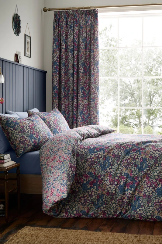 Image of Dreams and Drapes Bessie Duvet Cover Bedding Set Navy